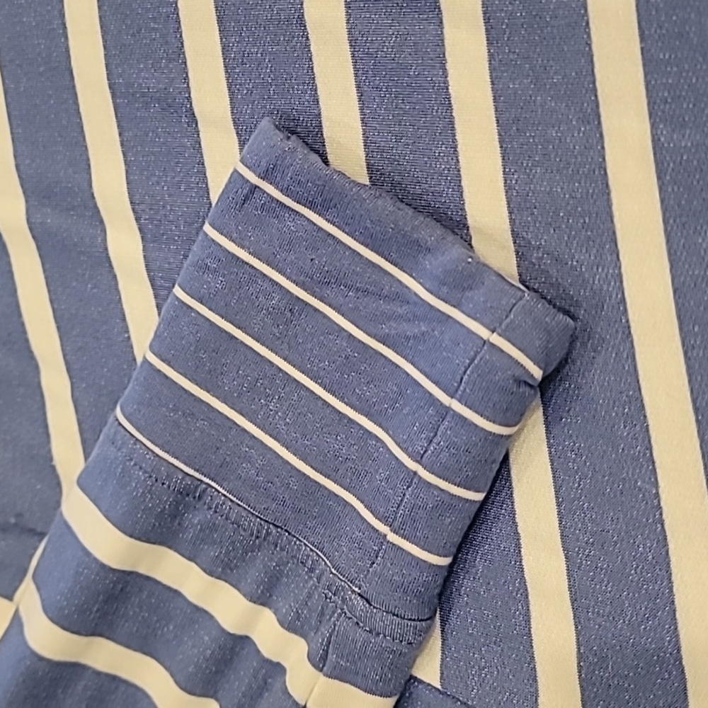 Cupio Striped Cowl Neck Top Blue White Large - Picture 6 of 12